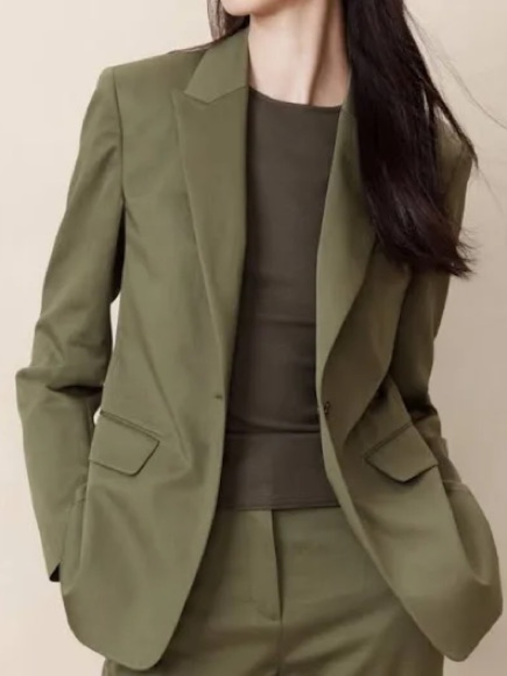 Banana Republic Seahaven Slim Italian Linen Blazer Olive Green Size 0